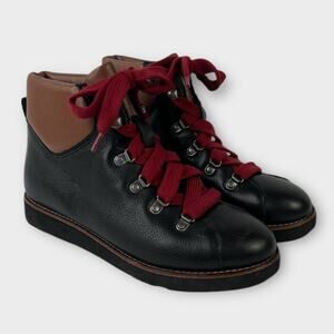 Bionica Natick Red Lace-Up Leather Hiker Ankle Boot Size 7